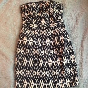 Banana Republic Navy Print Strapless Dress